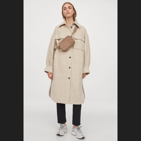 H&M Long beige shacket - Picture 1 of 5